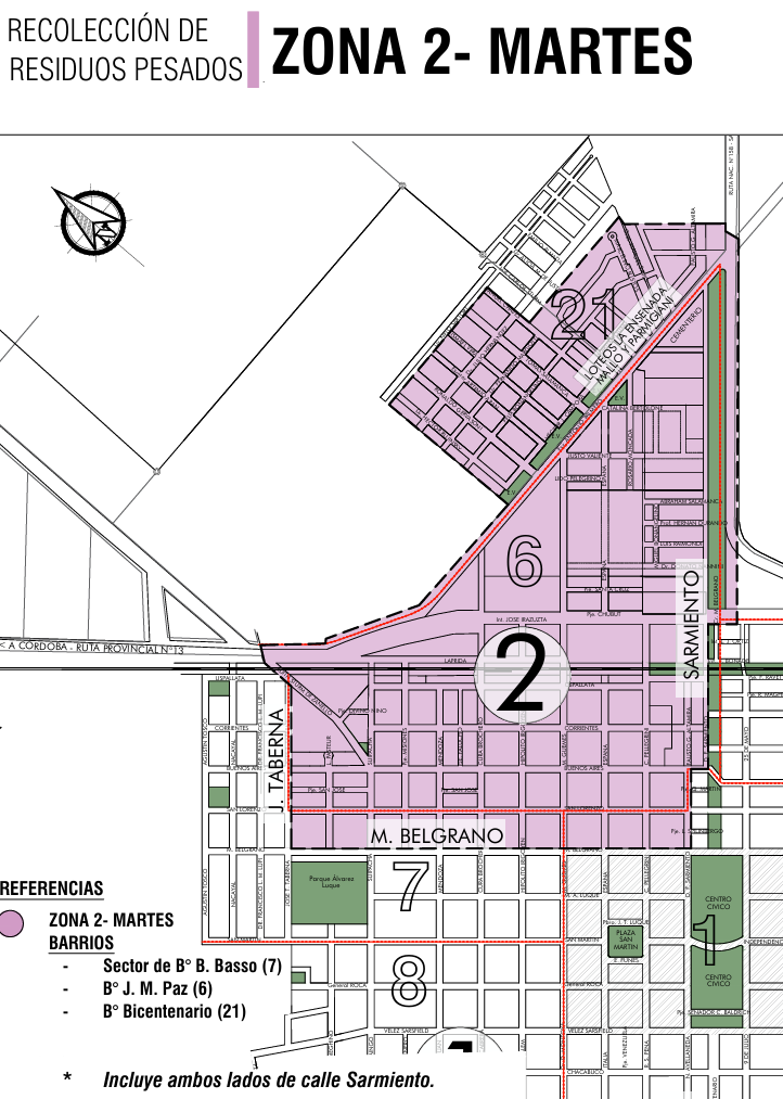Mapa Zona 2 - Martes