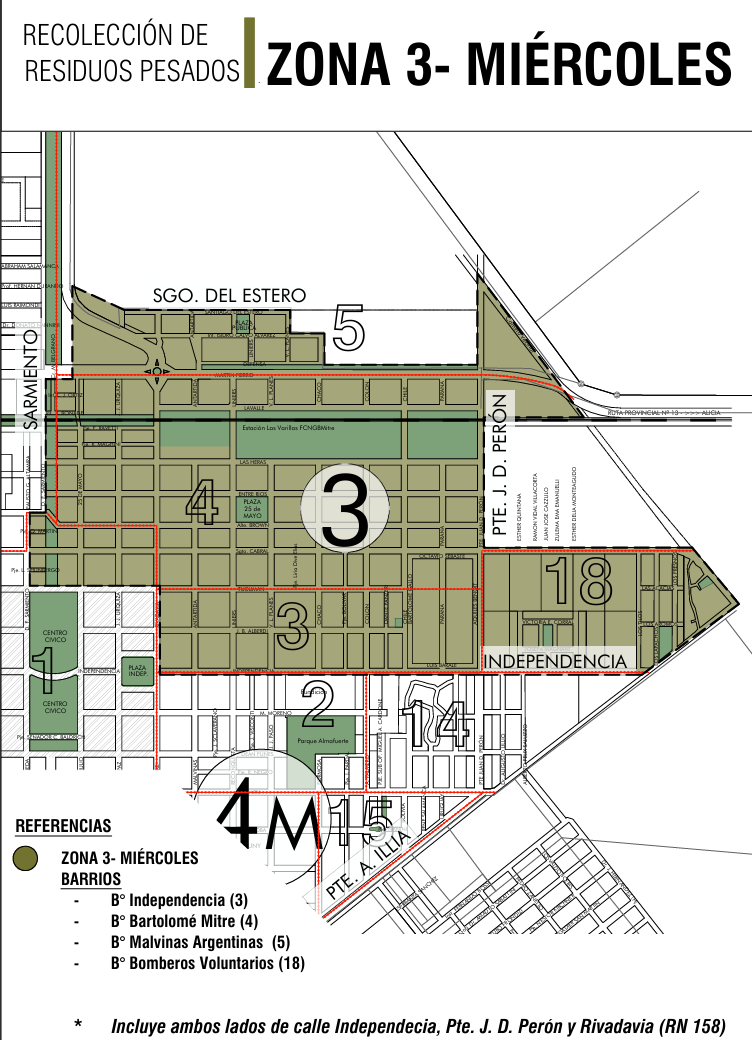 Mapa Zona 3 - Miércoles