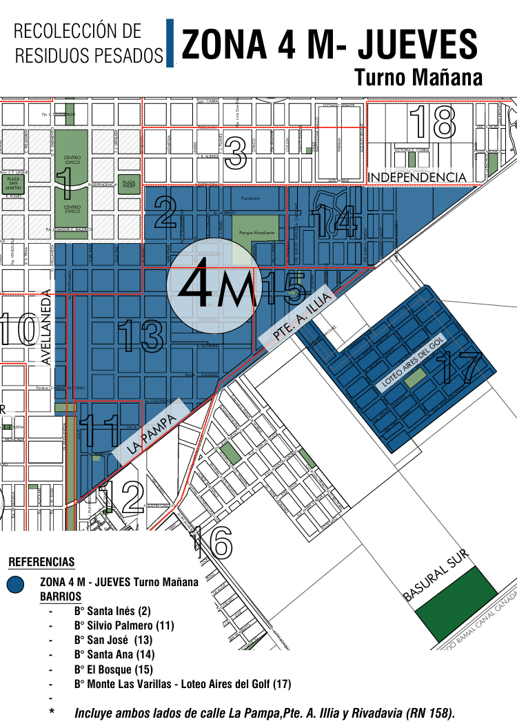 Mapa Zona 4 - Jueves Mañana