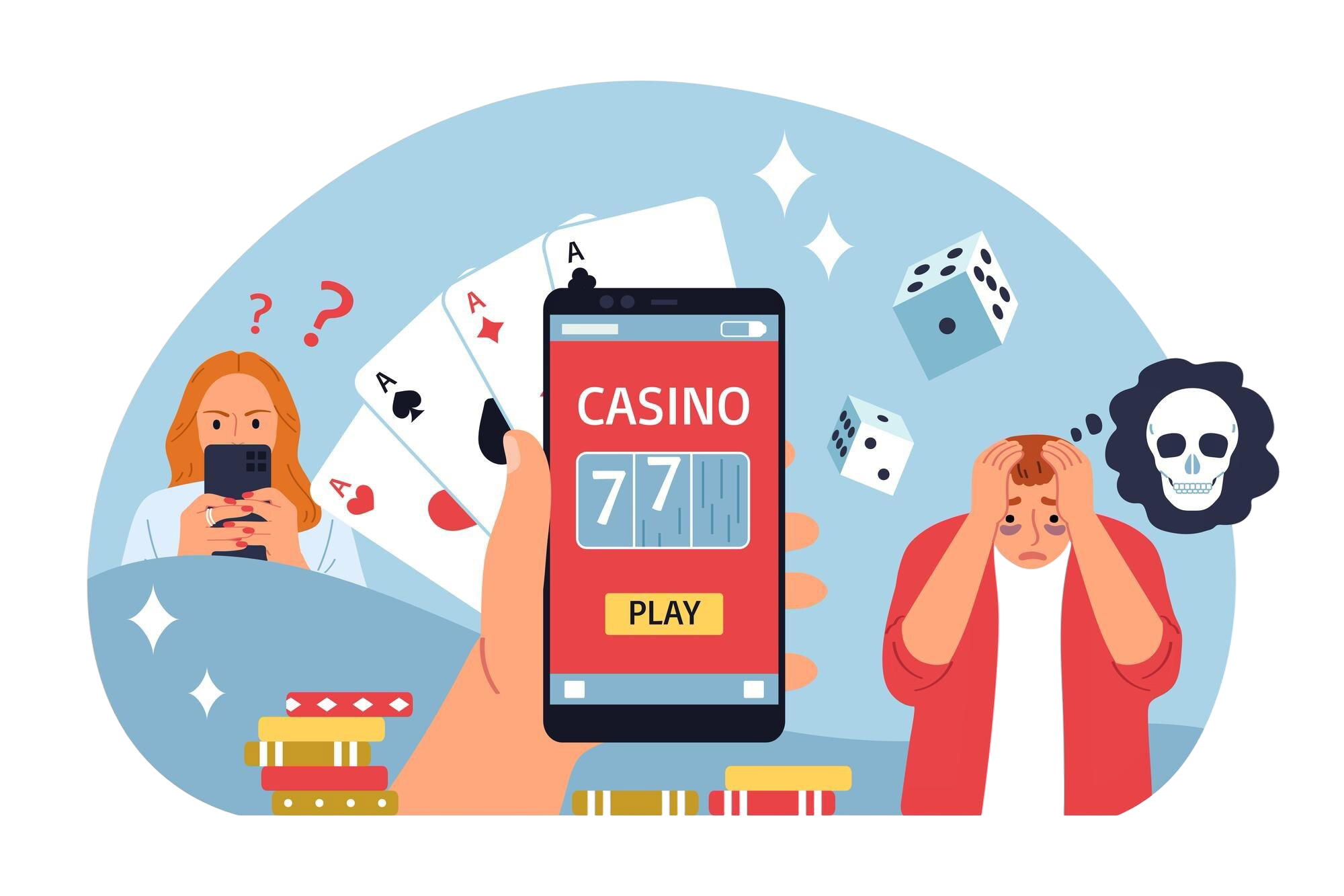 Ilustración sobre las consecuencias de las apuestas online